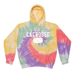 Girls Gotta Play Tie Dye Lacrosse hoodie zen rainbow