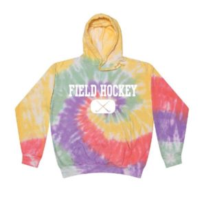 Girls Gotta Play Tie Dye Field Hockey hoodie zen rainbow